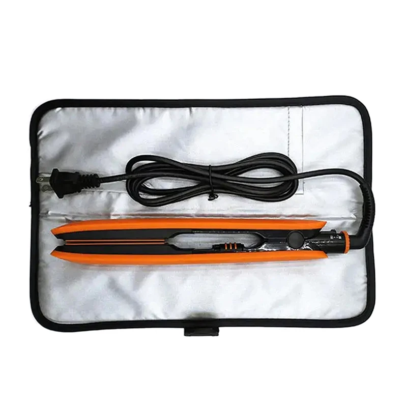 ストレートヘアアイロン収納袋カーリング耐熱収納袋ヘアフラットアイロンカーラー女性折りたたみ旅行バッグ