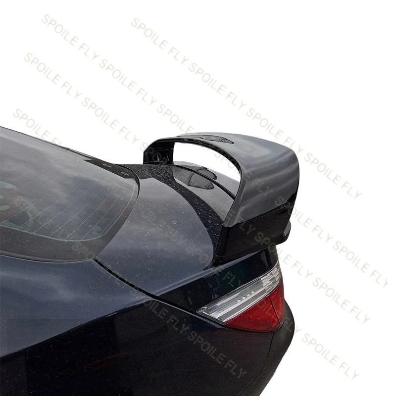 For BMW 5 Series E60 518i 520i 525i 530i 535i 550i 520d 525d 530d 2004 To 2009 4/Pcs GT Style Rear Big Spoiler Wing Glossy Black view 4