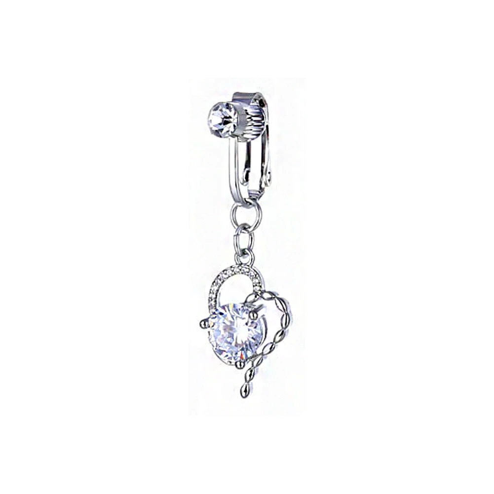 Body Piercing Drop Dangle Body Belly Piercing Fake Belly Piercing Jewelry Butterfly Clip Navel Ring Fake Belly Button Ring