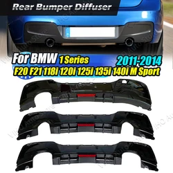 For BMW 1 Series F20 F21 M Sport 118i 120i 125i M135i M140i 2011-2014 With Light Rear Bumper Diffuser Lip Dual Splitters Spoiler