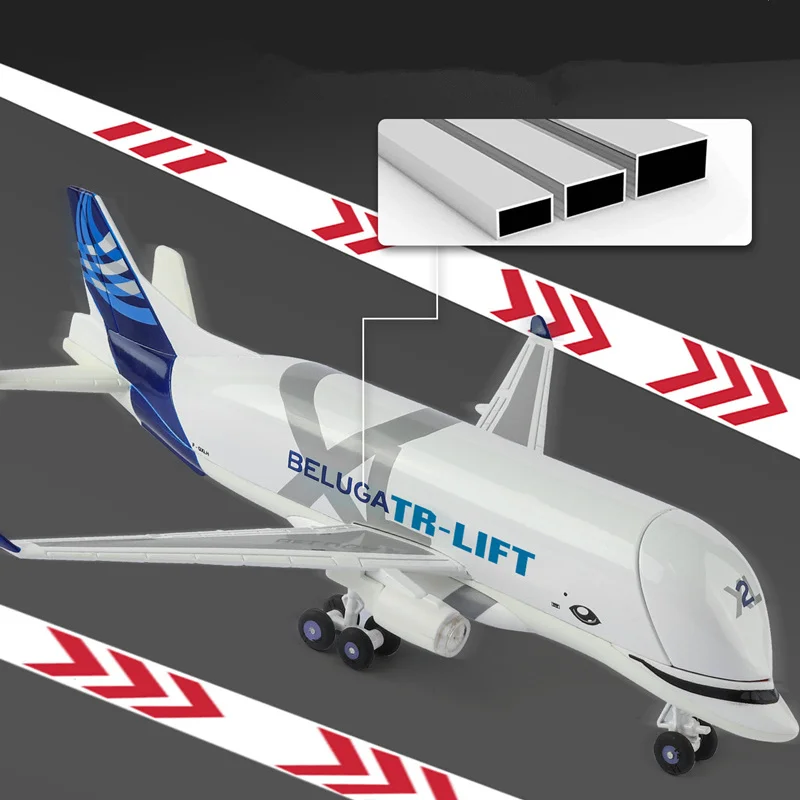1:72 Airbus Beluga A300-600ST Alloy Large Super Transport Airplane Diecast Passenger Civil Aircraft Model Sound Light Simulation
