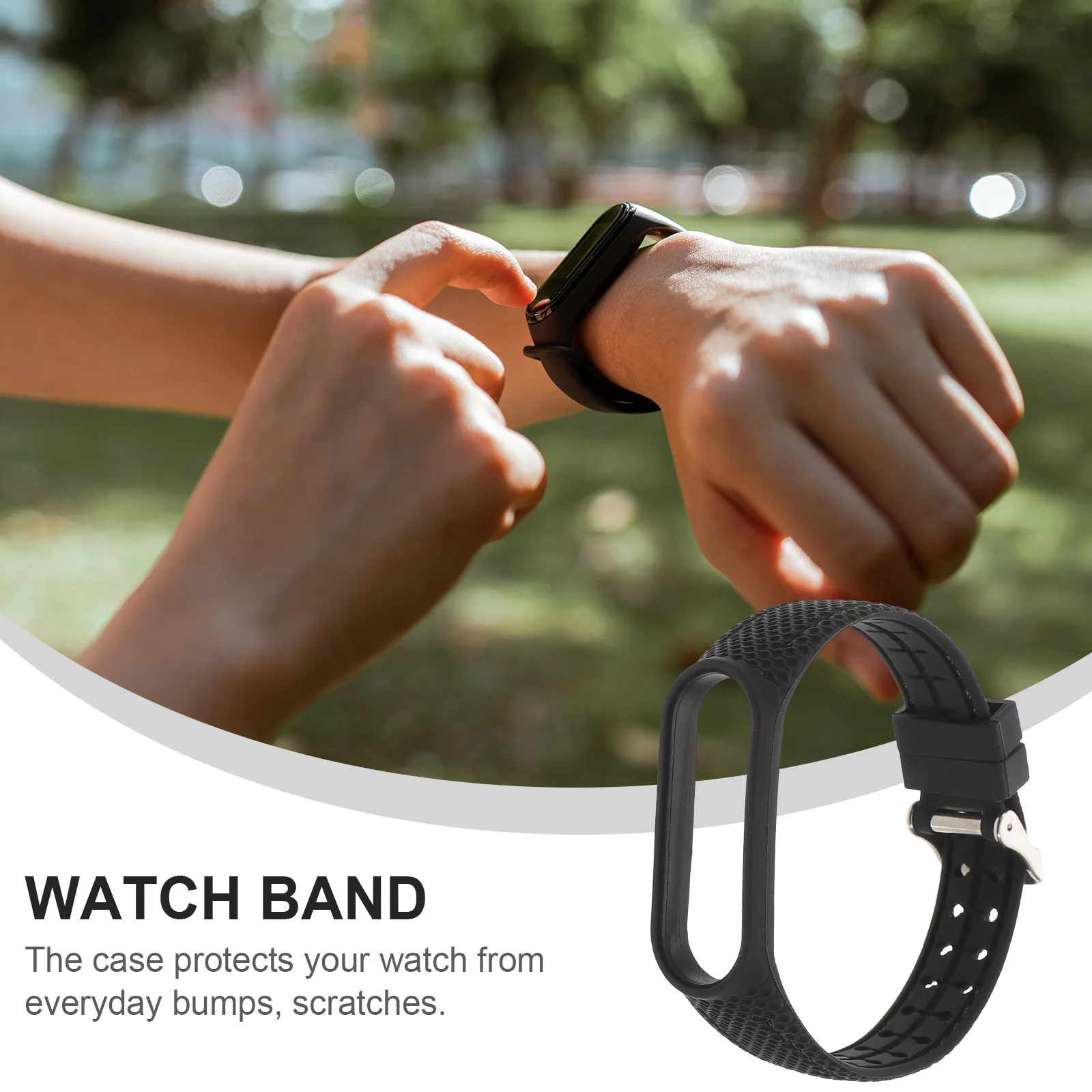 Pulseira de relógio de silicone ajustável, resistente ao desgaste, favo de mel, pulseira substituível, compatível com mi band 5 6, moda, uso diário