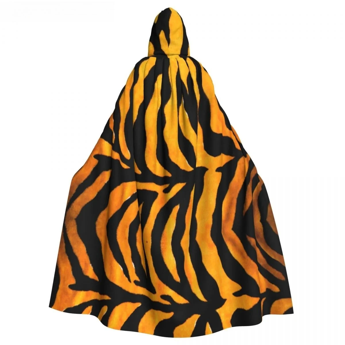 

Tiger Skin Pattern Hooded Cloak Polyester Unisex Witch Cape Costume Accessory Adult Men Women Christmas Cosplay Costumes