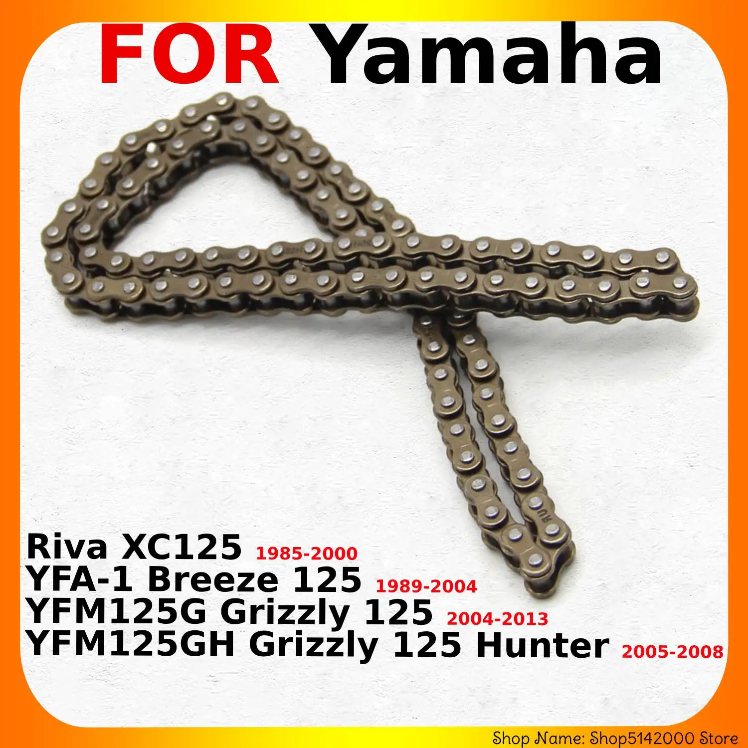 Cadena de Distribución del Motor para Motocicleta Yamaha YFM125G Grizzly 125 YFM125GH Hunter YFA-1 Breeze 125 Riva XC125, 94580-25092