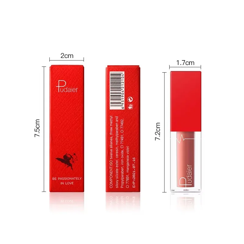 Lápiz labial mate resistente al agua de 18 colores, brillo de labios Sexy de larga duración, taza hidratante antiadherente, maquillaje de labios, cosméticos.