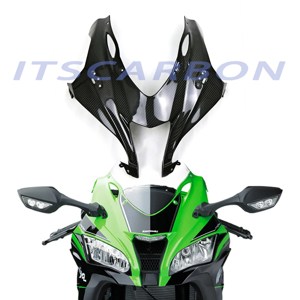 3K Carbon Fiber Motorcycle Accessories Headstock Front Fairing Cover Panels For Kawasaki ZX10R ZX 10R 2016 2017 2018 2019 2020