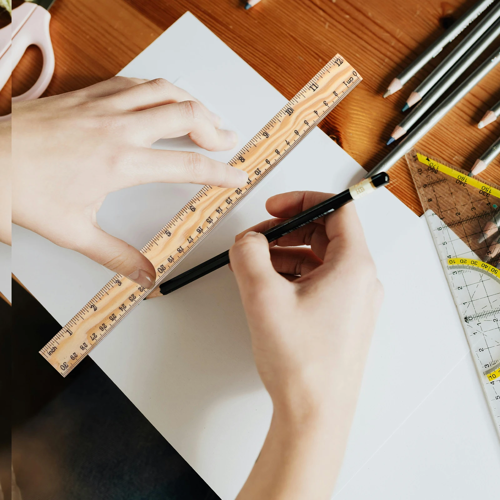 бамбуковая деревянная линейка DIY Yardstick