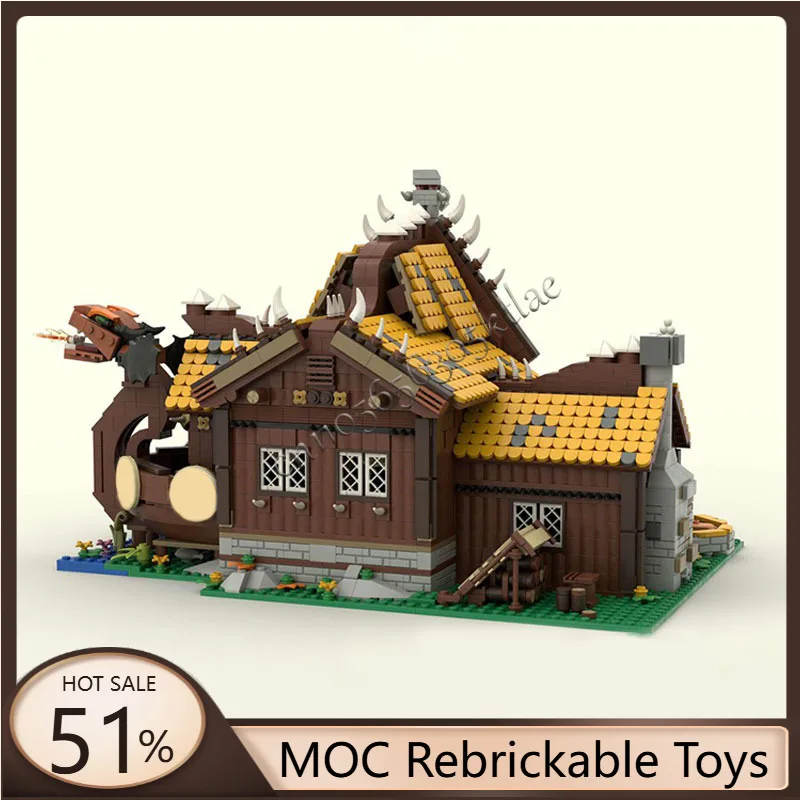 

Hot 2796 Parts MOC Medieval Viking House Modular Model Building Blocks Sets Education Assembly Bricks Toys Kids Christmas Gifts