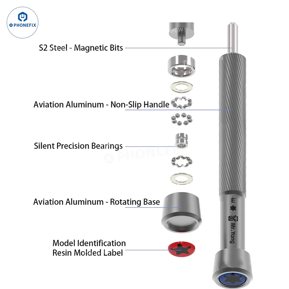 

YCS Mr.Yang No.1 5 in 1 Types S2 Alloy Steel Screwdriver Set for Mobile Phone Bottom Screws Removal Frame Disassembly Repair