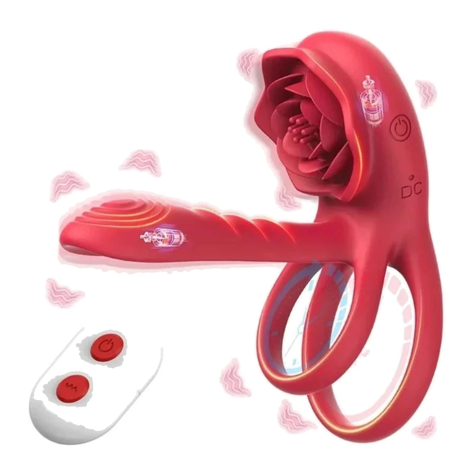 Sex toys Vibrating Cock Ring Penis Rings with Rose G-spot Stimulator 10 Vibration Sex Toy for Men Clitoris Vibrator