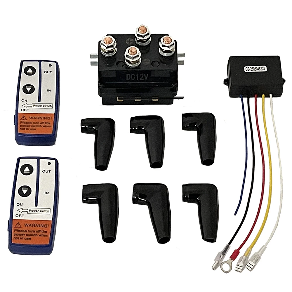 BONTO Universal 4x4 12V 500Amp HD Contactor Winch Control Solenoid Twin Wireless Remote Controller Recovery Kit For Jeep ATV SUV