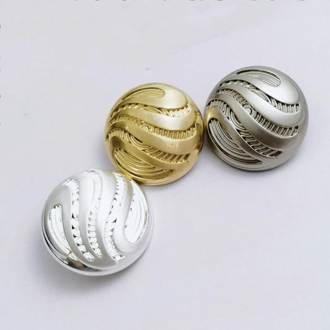 6PCS/Lot  15/18/20/23MM Simple Round Metal Buttons DIY Clothing Shanked Decorative Button