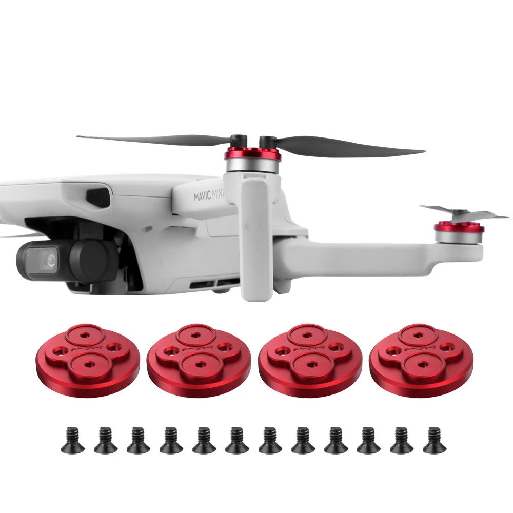 4pcs อลูมิเนียมมอเตอร์ฝาครอบสําหรับ DJI Mini 2 SE/MINI 3 Pro อุปกรณ์เสริมกับ Paddles ป้องกันฝุ่นเครื่องยนต์ Protector