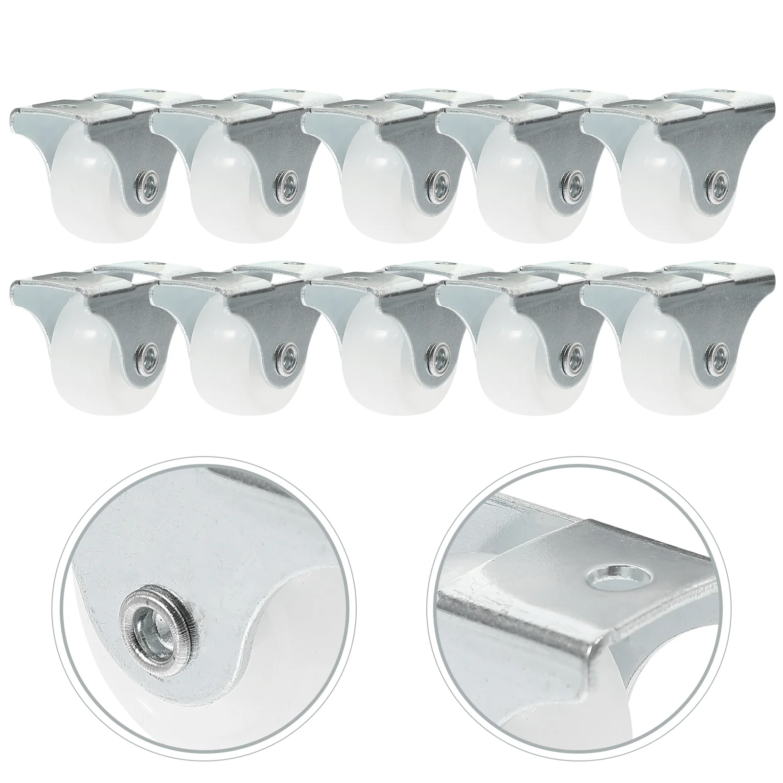 12 Pcs Rail Wheel Furniture Drawer Pulley Wear-resistant Roller Casters for Replacement Convenient