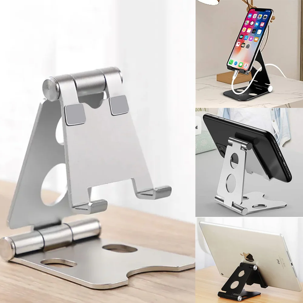 Einstellbare Aluminium Tablet Ständer für iPad Pro Folding Tablet Desktop Halter Stehen Unterstützung Mit Tasche für Samsung Xiaomi Huawei