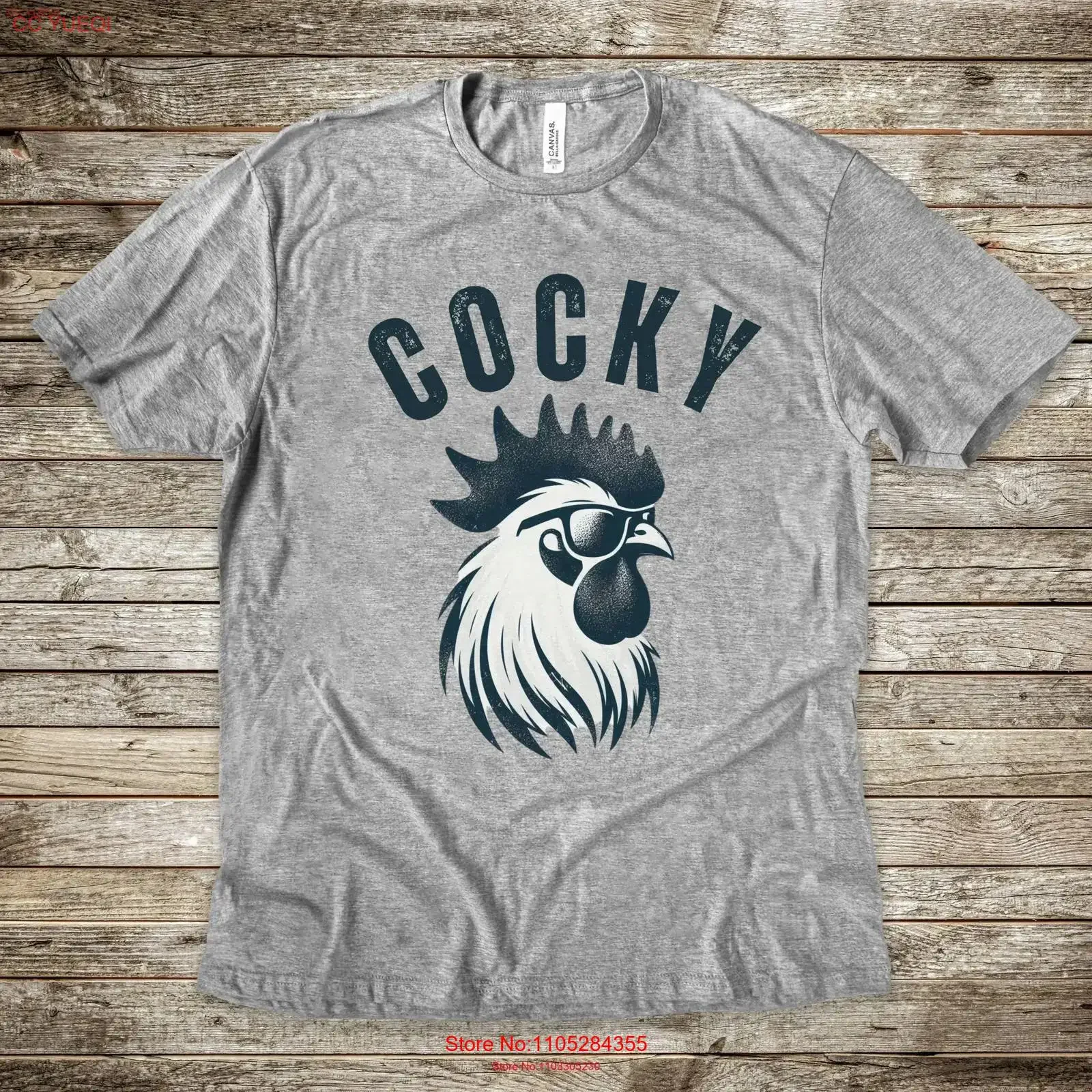 T-shirt pour hommes Cocky, motif coq amusant, pour propriétaires d'élevages avicoles, cool, confiant, style vintage délavé, vêtements de créateur