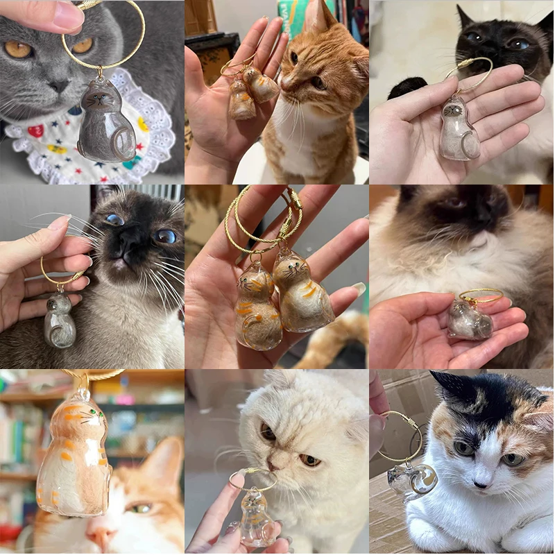 Transparent Cat Hair Storage Box Pet Fur Keepsake Capsule for DIY Crafts Memorial Gift for Pet Lovers Home Display Handmade Deco