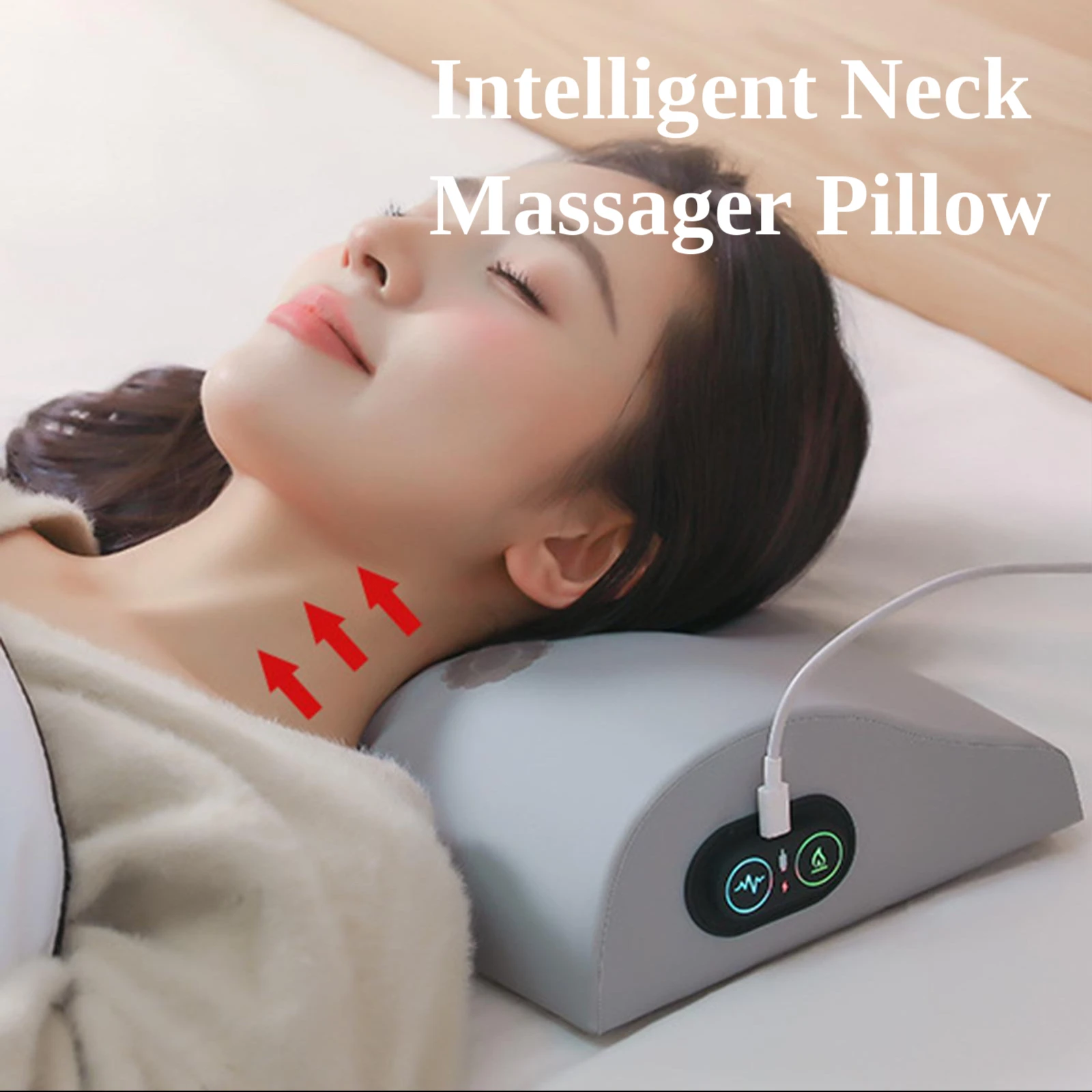 Shiatsu Back and Neck Massager Compact Multifunction Comfortable Intelligent Travel Pillow for Shoulders Legs Foot Back Camping