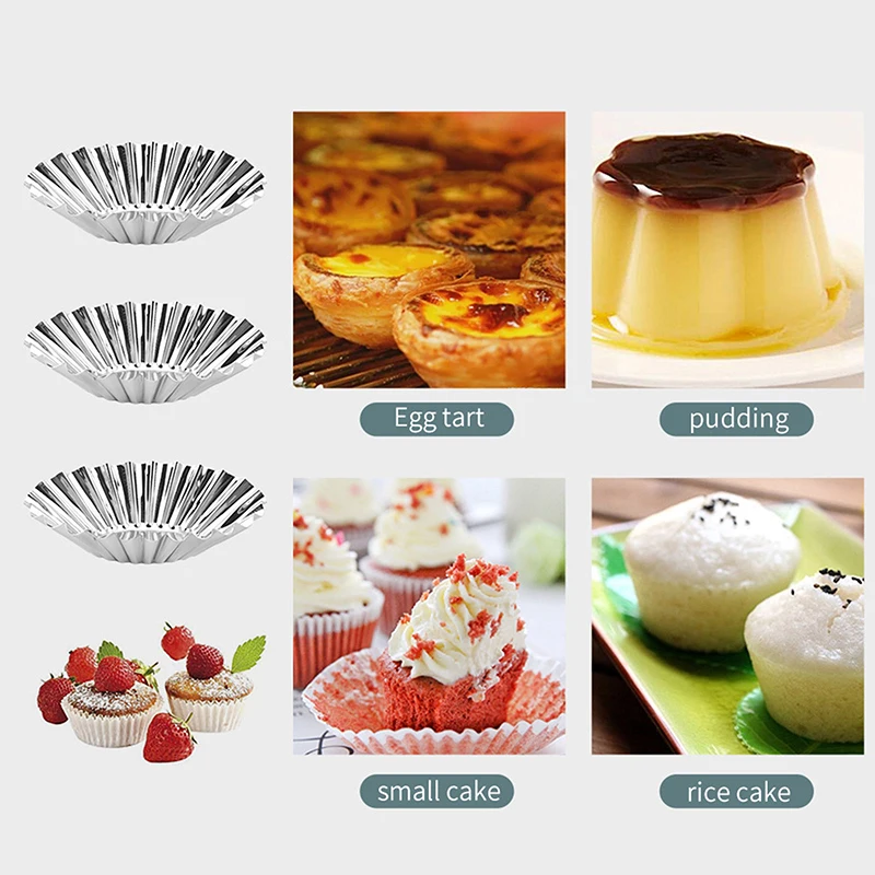 Creative Shape Stainless Steel Cake Cup Bakeware Baking Mold Muffin Cupcake Pudding Bowl Cake Egg Tart Mold Muffin Cup