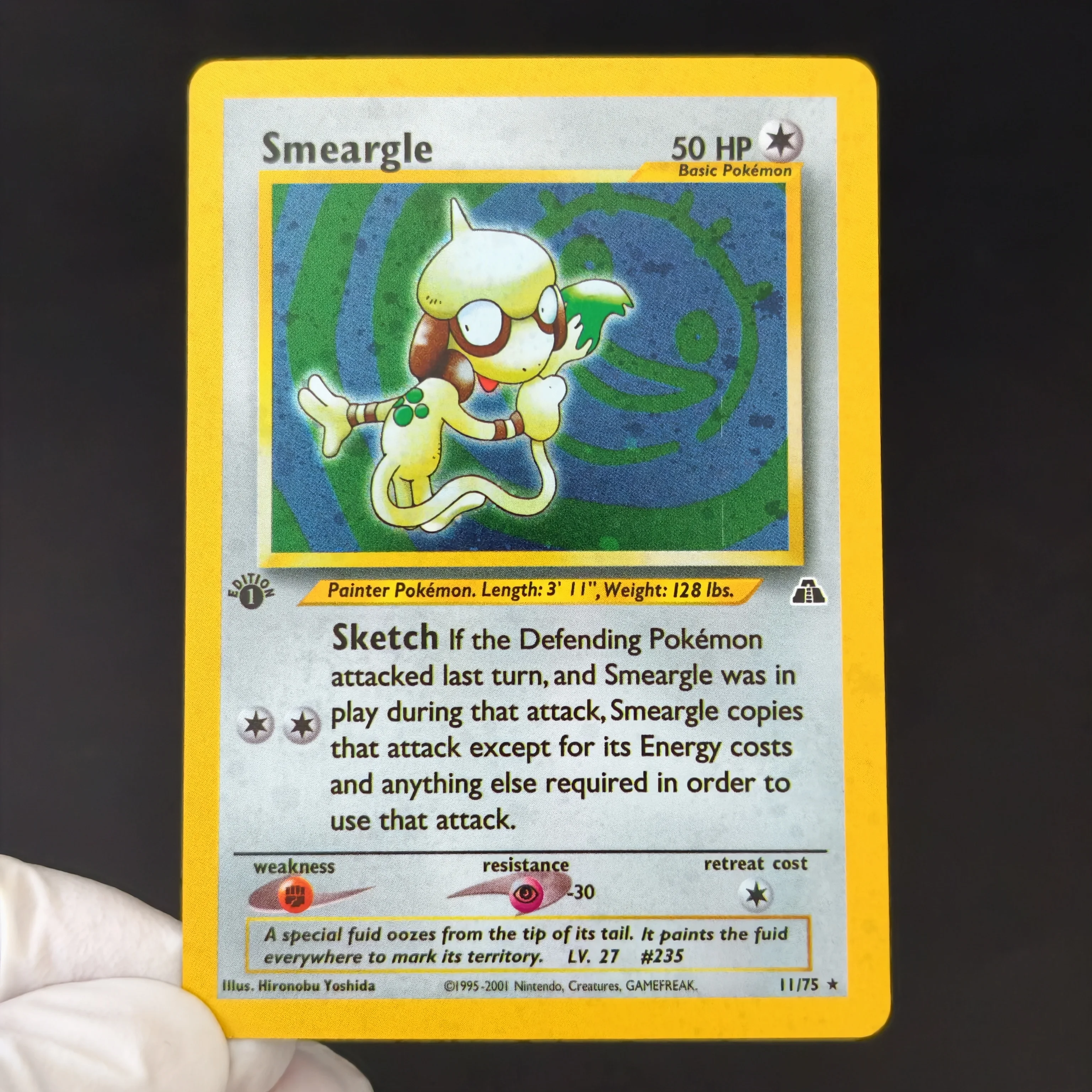 15Pcs/PKM Vintage Neo Discovery Holo Rare Card Proxy TCG English Base Set Series Unown A Ursaring Houndour Espeon Card