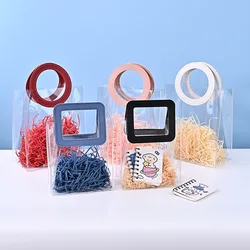 PVC Transparent Multifunctional Gift Bags DIY Handbag High-end Holiday Wedding Candy Bag Colorful Jelly Storage Decorative Bag