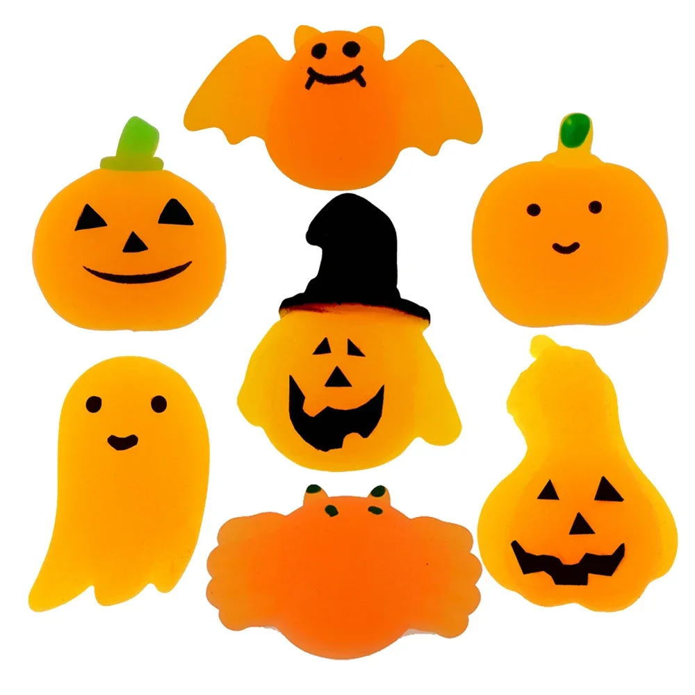 Halloween Party 10Pcs Novel Halloween Squeeze Stress Relief Toy Random Style Ghost Bat Pumpkin Squeeze Vent Toy