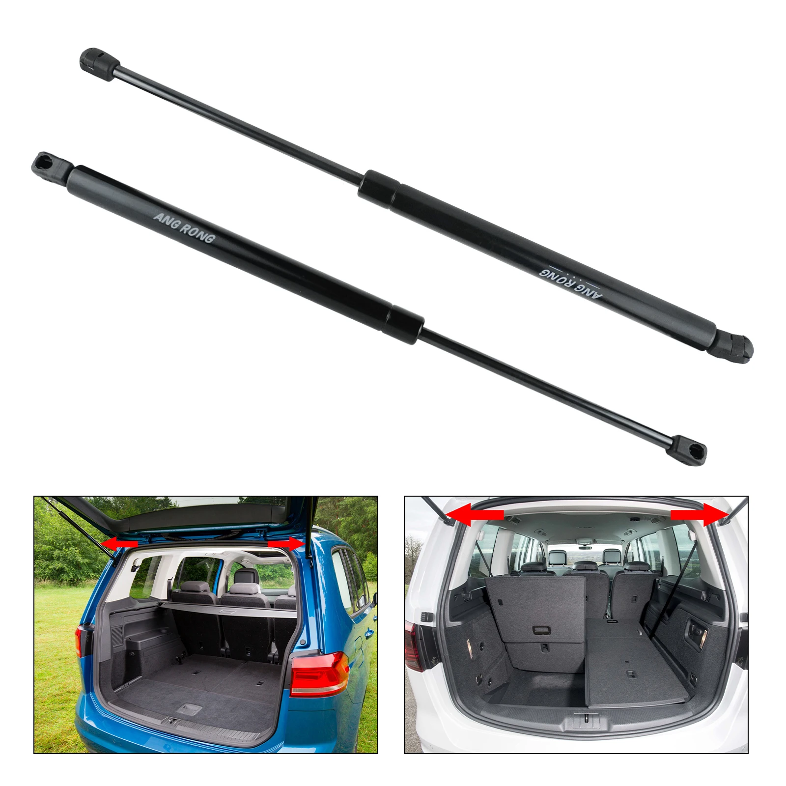 2X Do VW Touran 2003-2010 MPV Podnośnik gazowy bagażnika 1T 0827550 B
