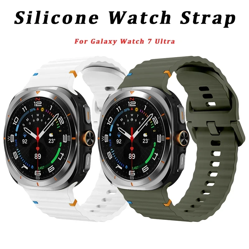 

For Samsung Galaxy Watch 7 Ultra Strap 47mm Accessories correa Sport Silicone Bracelet For Samsung Galaxy Watch ultra band 47 mm