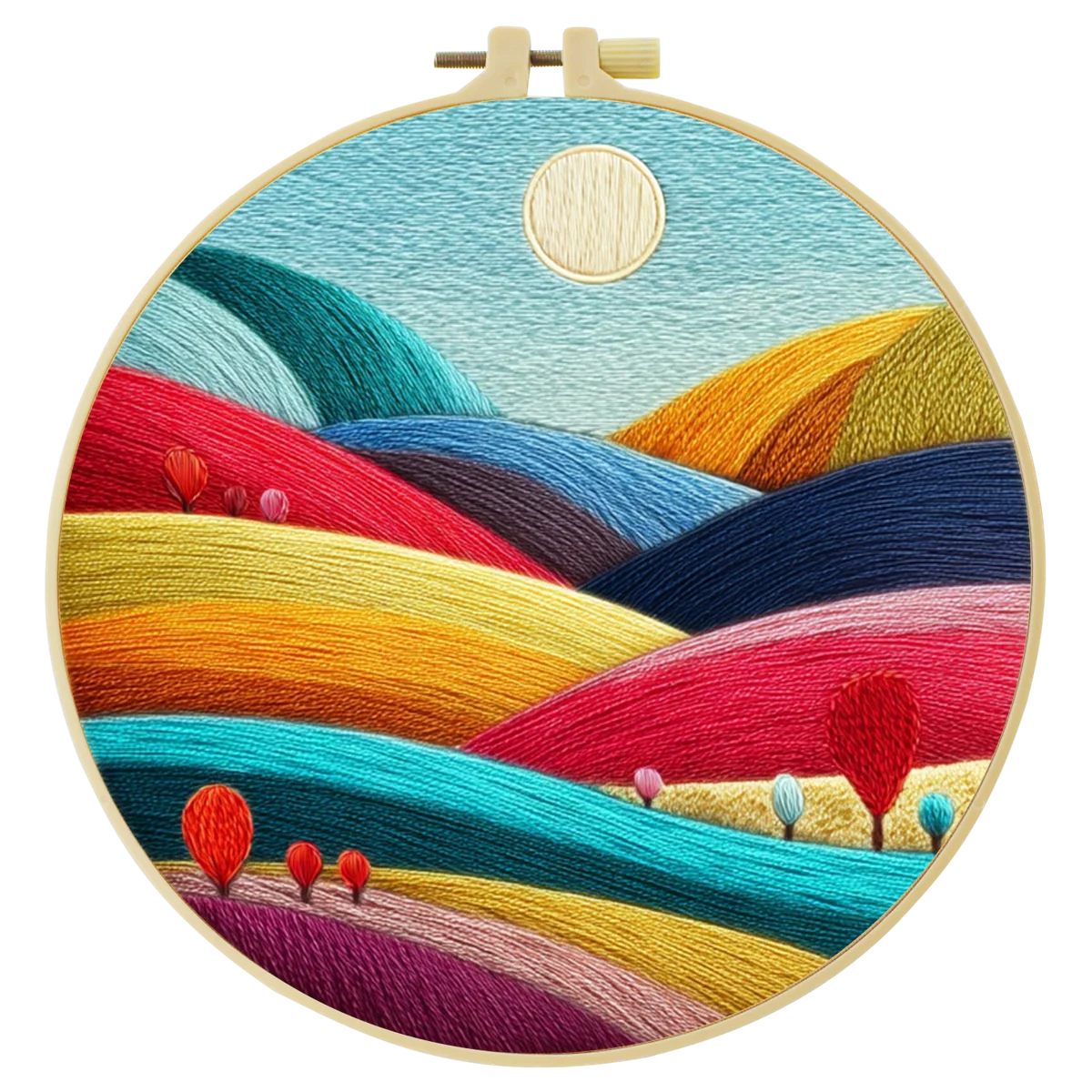 1 Stück 20X20CM/15X15CM 7,87/6,3 Zoll Buntes Taschen-Stickerei-Starter-Kit DIY-Kit DIY-Stickerei-Set Handarbeiten Nähkunst – Detail 3