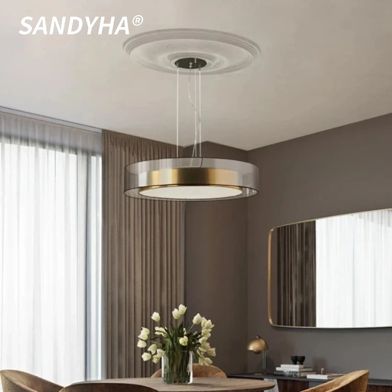 SANDYHA Stylish Energy Efficient LED Ceiling Light Pendant Lamp Modern Home Decor for Living Room Bedroom Study Lighting Fixture