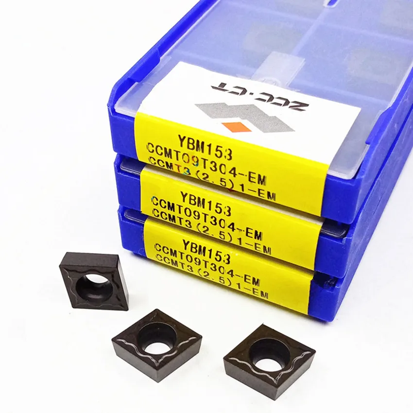 Imagem -05 - Pcs Box 10 09t304 Cnc Pastilhas de Metal Duro Zcc.ct Ccmt060204-ef Ybm153 Ccmt060204-em Ybm153 Ccmt09t304-em Ybm153 Ccmt060204