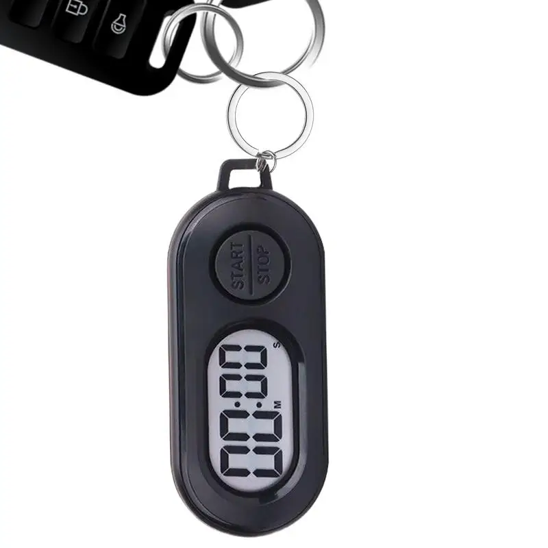Mini Stop Timer Keychain Portable LCD Screen Digital Clock Countdown Lightweight Countdown Accessories For Playground