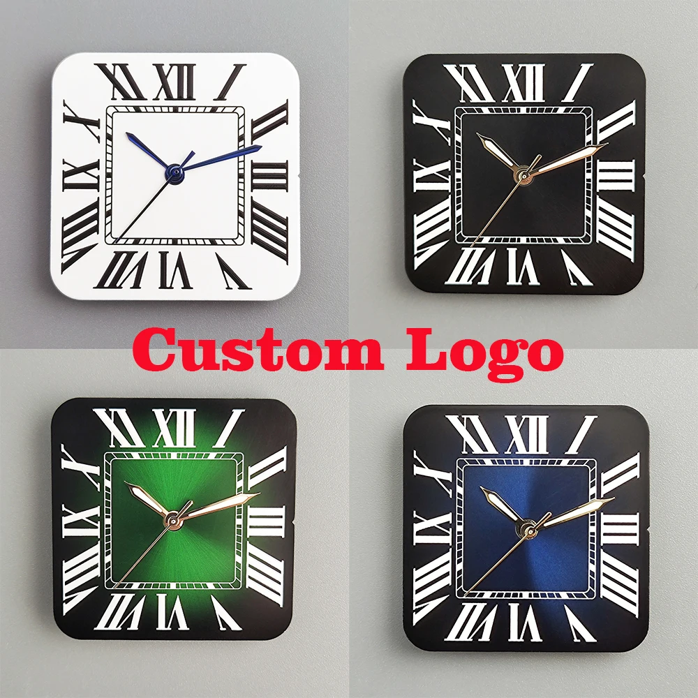 قرص سانتوس شعار مخصص NH35/NH36 قرص روماني قرص مربع علبة مربعة مناسبة لإصلاح ملحقات ساعة الحركة NH35