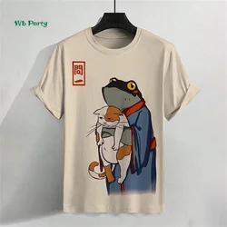 Vintage Japanese Men's T-Shirt 3D Ukiyo-E Printed Short Sleeve T-Shirt Casual Harajuku Tops Summer Men's Street Casual Clothing