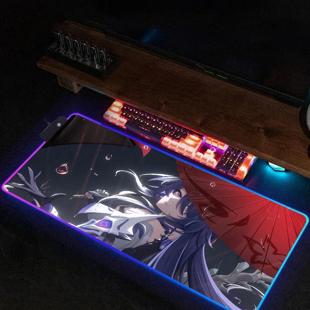 Podkładka pod mysz HD Honkai Star Rail Acheron Steelseries mata podkładka pod mysz gamingową laptopa podświetlana klawiatura Gamer podkładki stołowe Deskpad mausapad