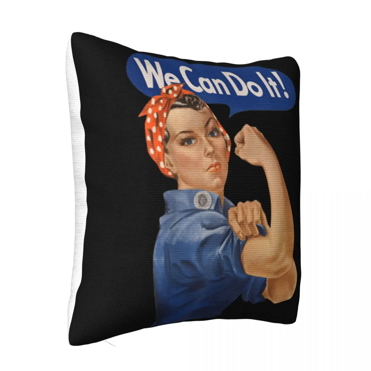 Rosie The Riveter We Can Do It Feminist Retro T Cartoon Text Famous Aesthetic Cartoon Womens Pillow Case