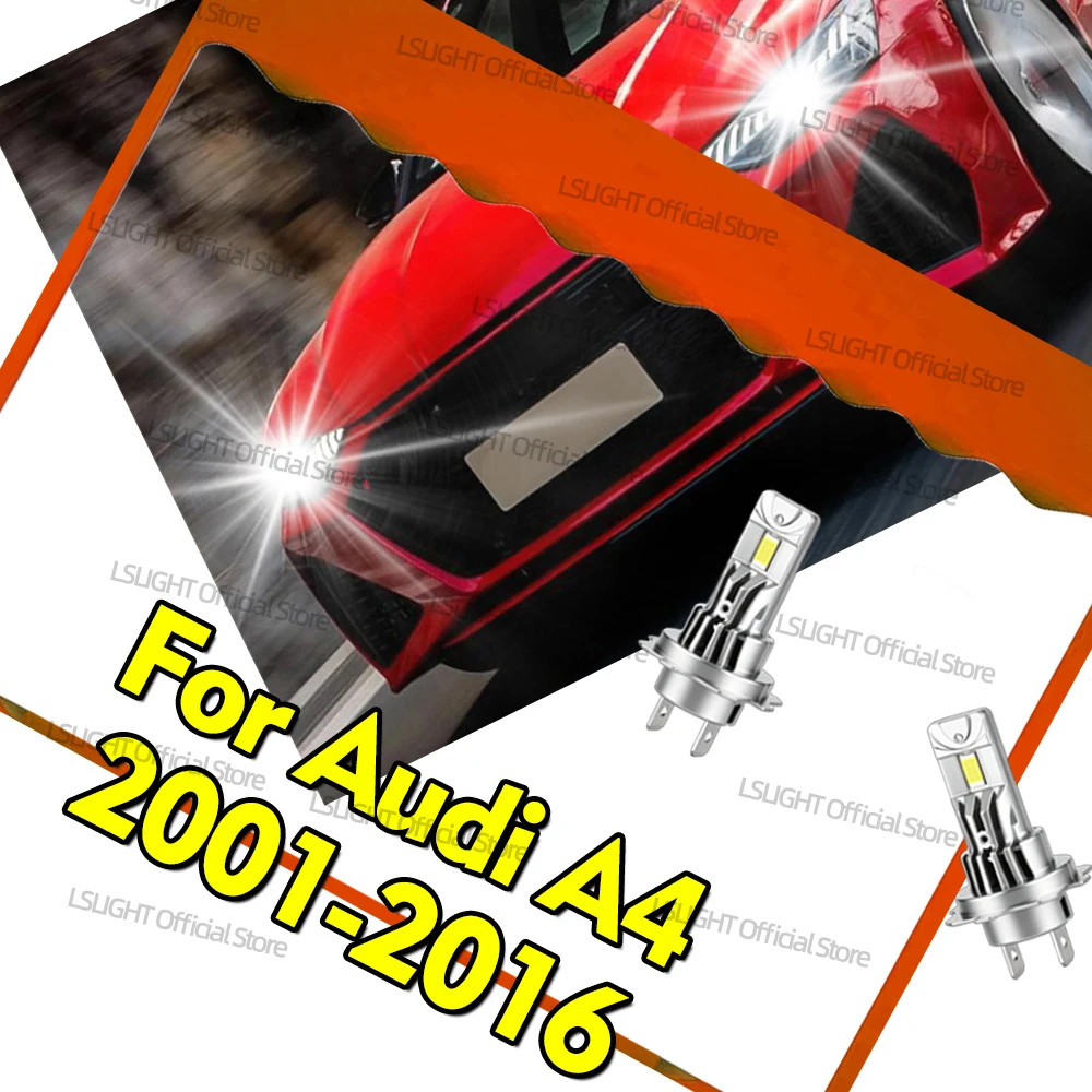 

2x 6000K White Wireless Headlights 30000LM LED H7 Bulbs For Audi A4 2001-2016 2006 2007 2008 2009 2010 2011 2012 2013 2014 2015