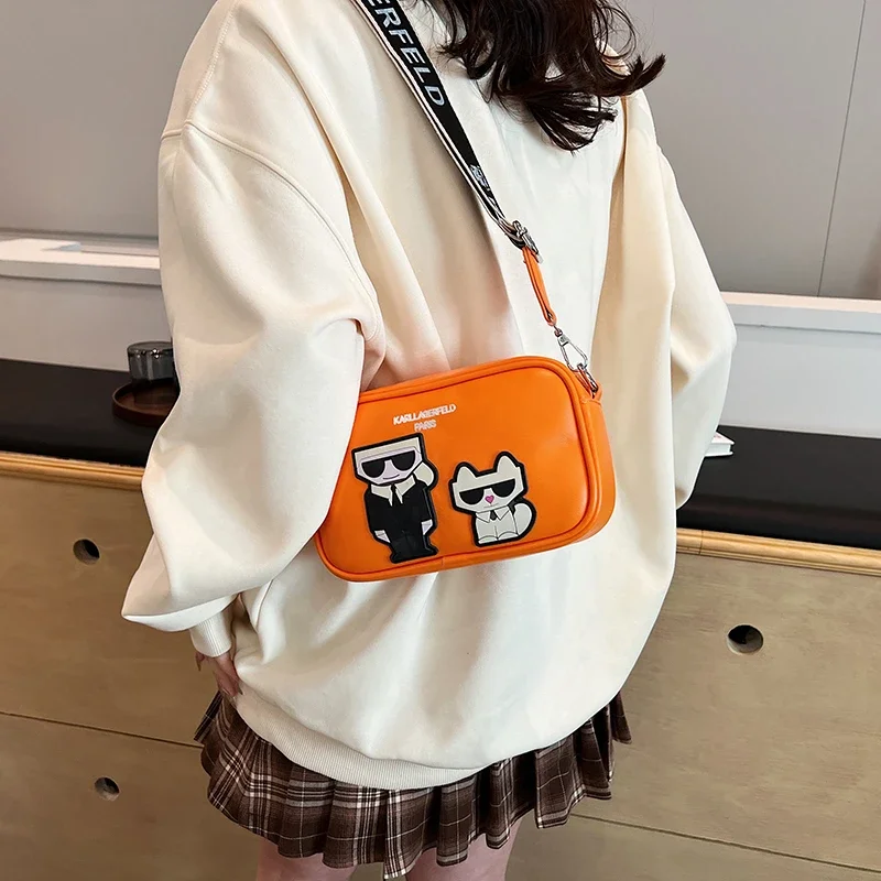 Women Bag New Carton Printed Square Bag Fashion Casual Shoulder Crossbody Girls Square Mobile Phone Bag Cute Side Purse