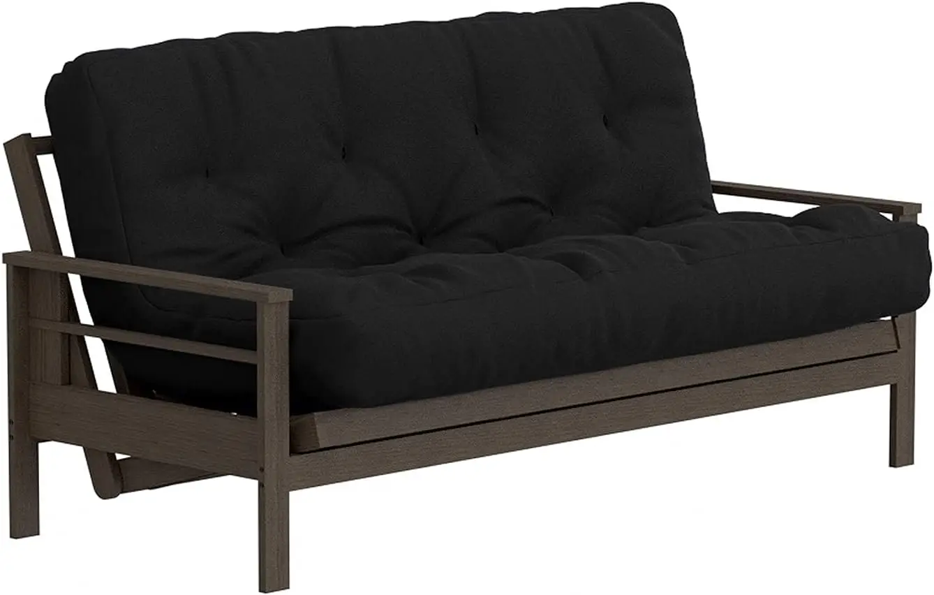 Królewskie produkty do spania w fabryce Futon 10 Cal z pianki Memory i kieszonkowy materac Futon-solidne czarna okładka-rozmiar Queen-