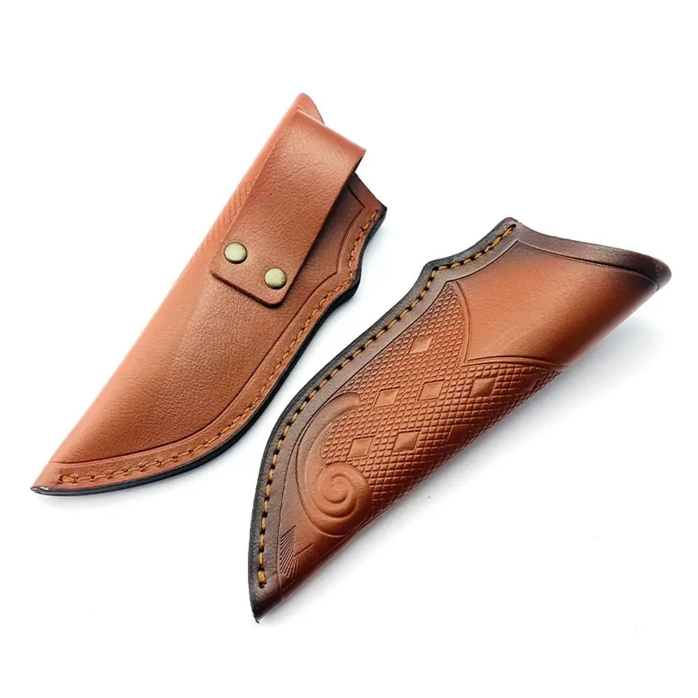 Brown Black Leather Sheath Holder Pocket Hunt Straight Knife Tool Camp Outdoor Carry Flashlight Case Belt Loop Case