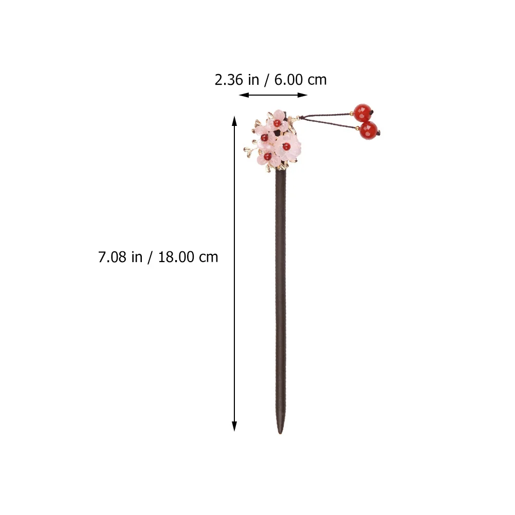 

1 шт. уникальная деревянная заколка для волос с цветком в стиле ретро, декоративная застежка для волос, элегантный головной убор для особых случаев, застежка для волос в стиле ретро