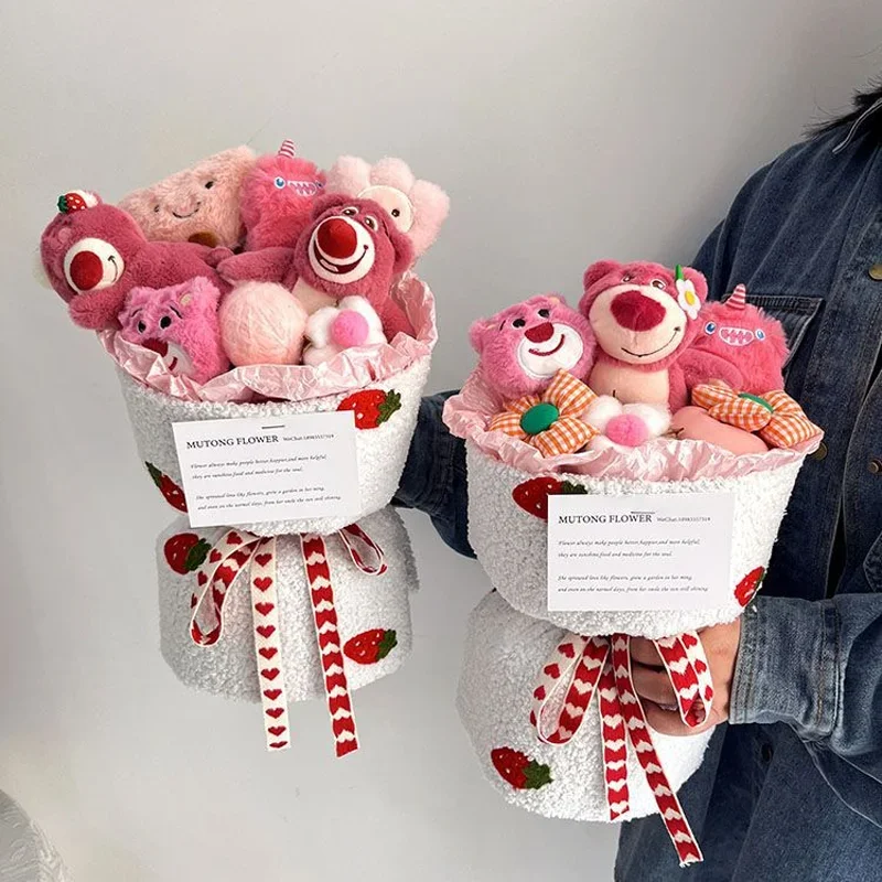 Disney Lotso Cute Cartoon Plush Doll Bouquet As A Birthday Gift For Girlfriend And Best Friend Valentine\'S Day Bouquet