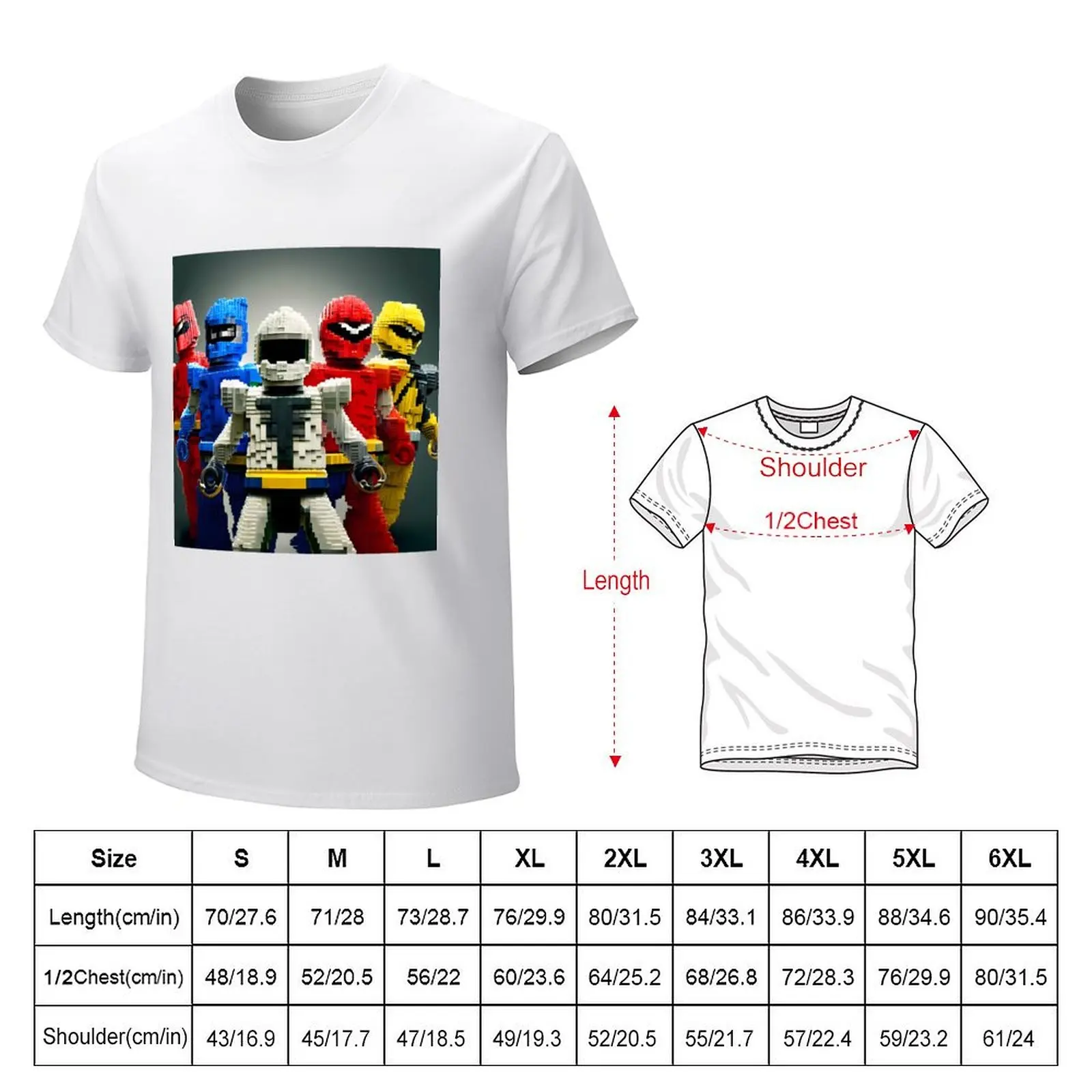 Blocky Brick Super Sentai Rangers 2 T-Shirt animal prinfor boys shirts graphic tees mens clothing