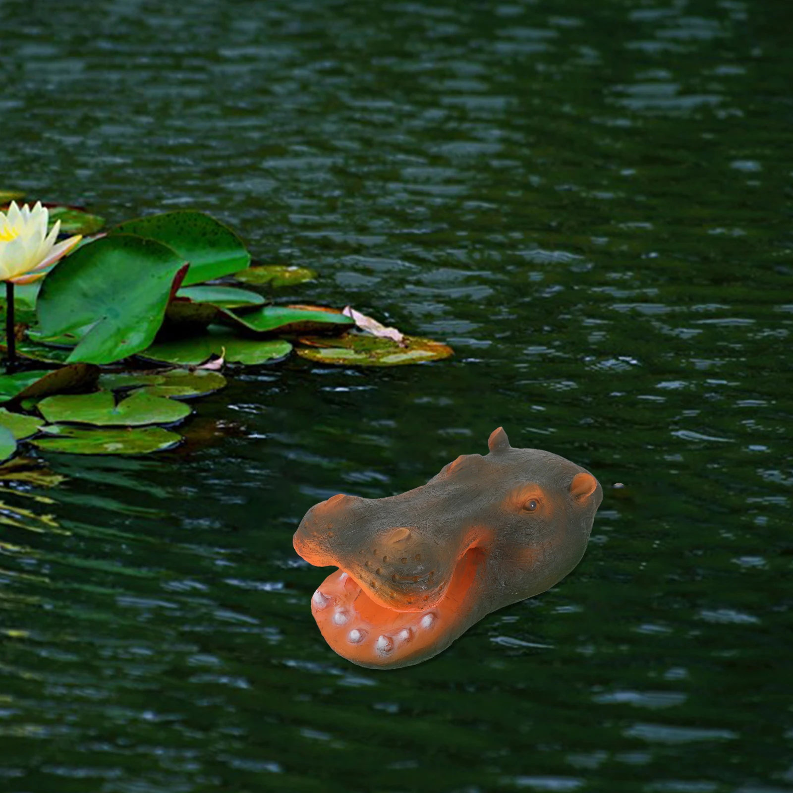 Hippo Head Resin Floating Garden Decor Pond Decor Garden Statue Water Floating Resin Hippo Head Water Features