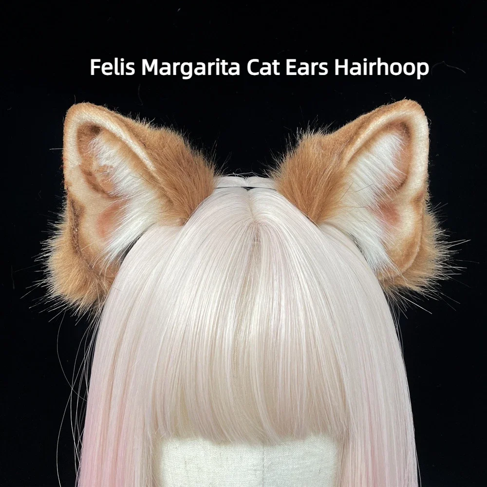 

Handmade Customized Beast Anime Black Brown Felis Margarita Cat Ears Hairhoop Headwear Headband For KC Cosplay Party Game