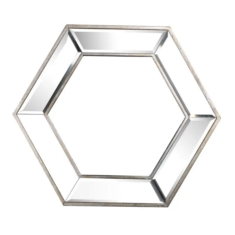 

20x18 Inch Hexagon Wall Mirror with Modern Glass Design, Stylish Home Decor Accent for Living Room, Entryway, and Bedroom