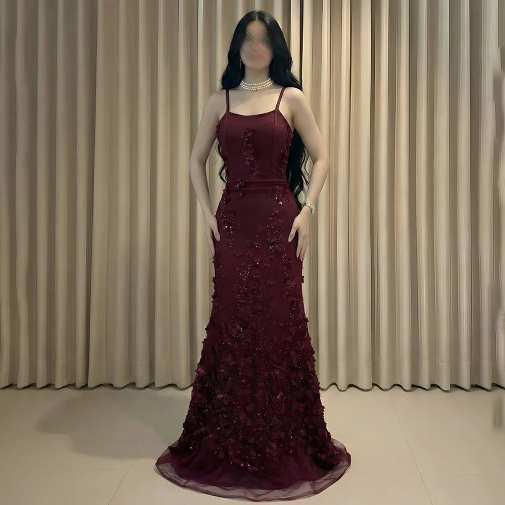 Custom Floral Lace Evening Dress