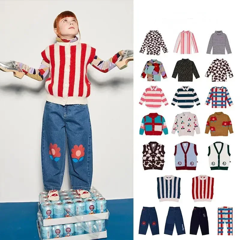 

Presale 2024 New Winter Kids Sweaters for Girls Cute Knit Cardigan Baby Child Cotton Outwear Tops Clothing