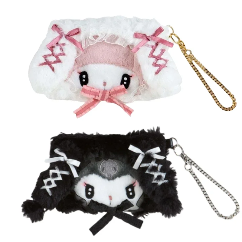 1PC Sanrio Kuromi My Melody Plush ID Card Set Kawaii Idol Photo Pendant Keychain Bus Student ID Card Holder Card Cover 16x3x8cm