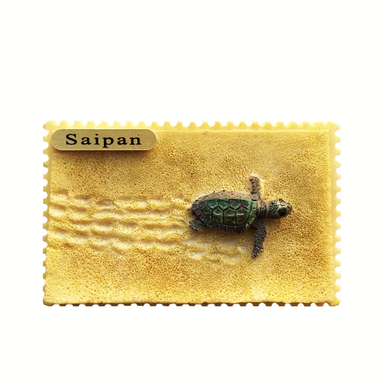 

Fridge Magnet Saipan Turtle Beach Cultural Landscape Resin Refrigerator Sticker Tourism Souvenir Message Sticker